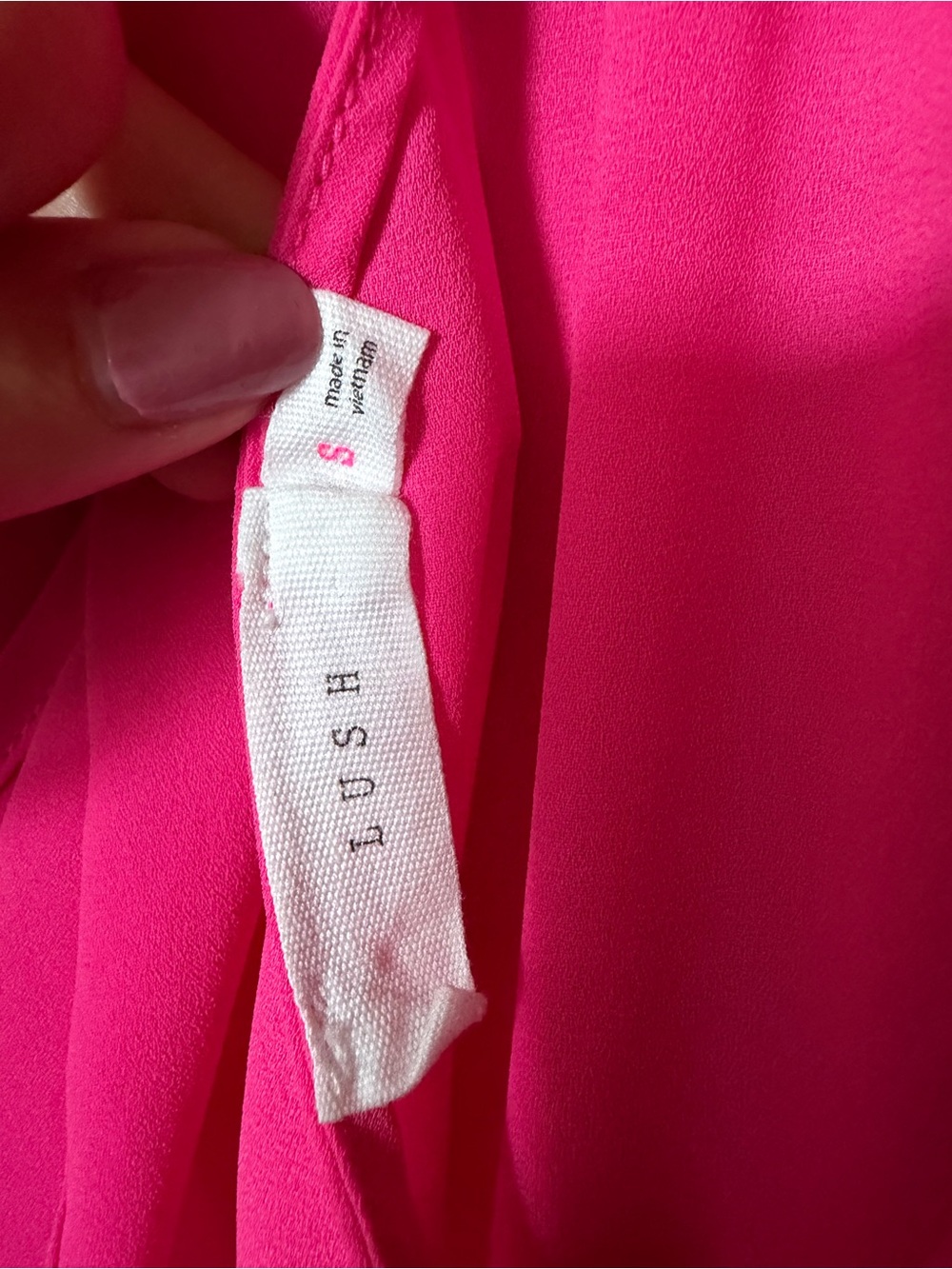 Lush | Neon Pink Ruffle-Back Button Tank - Picture 5 of 5